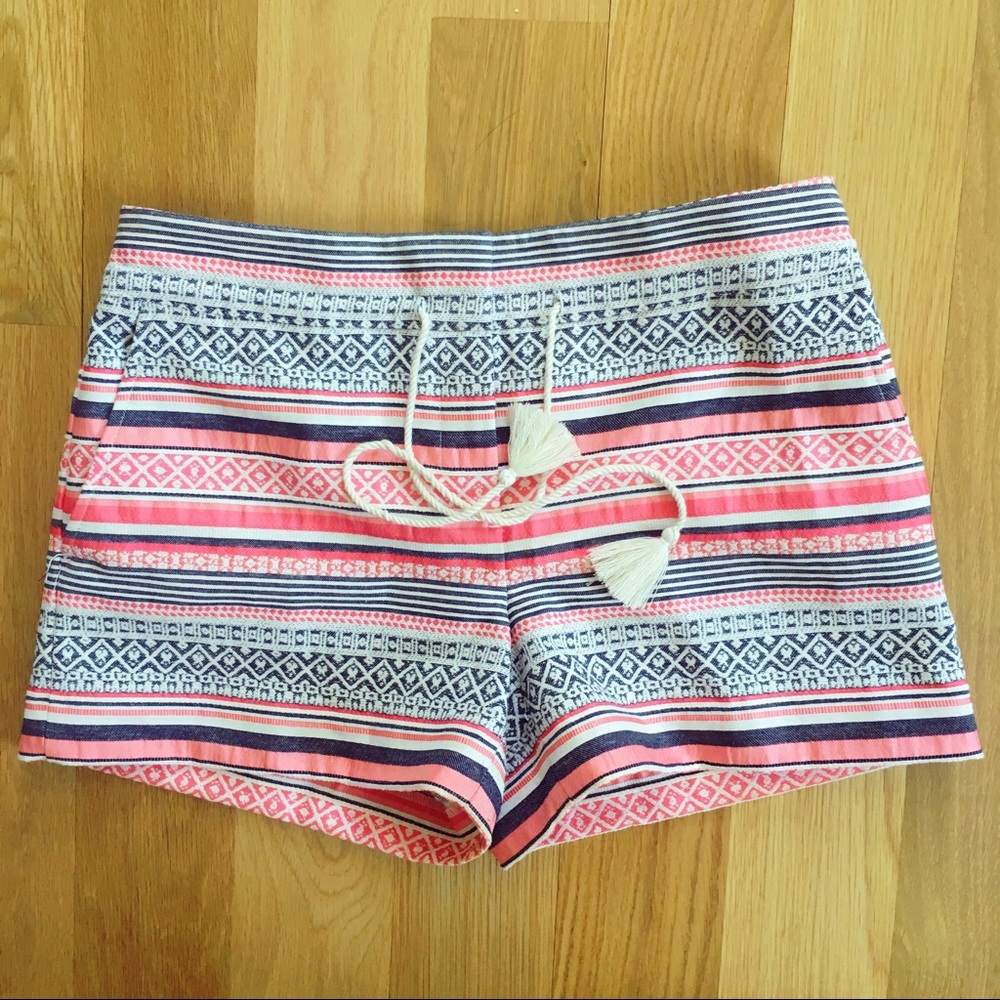 LOFT Striped Drawstring Riviera Shorts - Picture 2 of 4